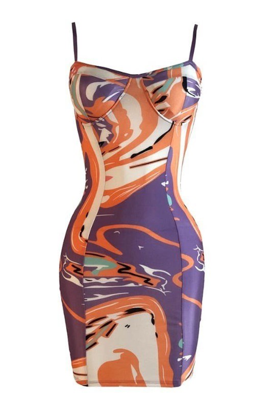 Sleeveless Multi Color Mini
