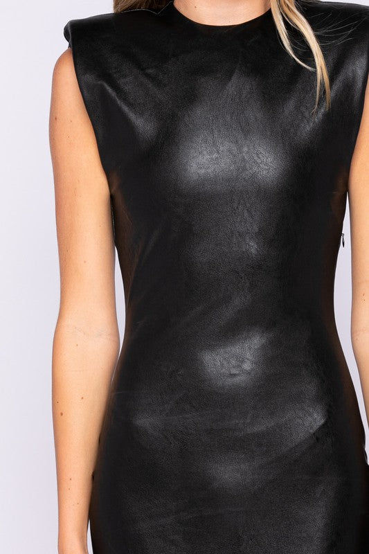 Mini Black Faux Leather