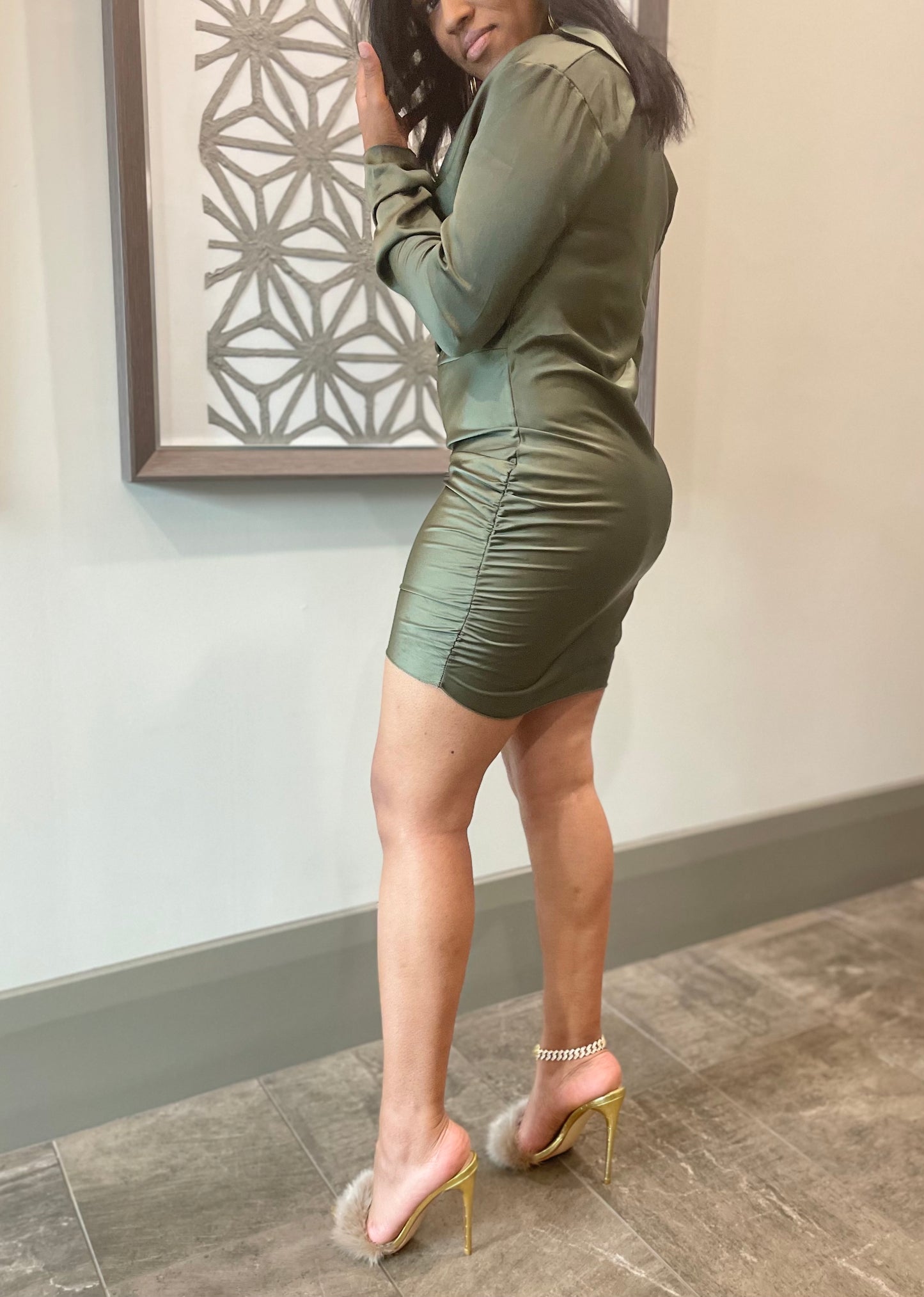 Satin Draped Neck Mini