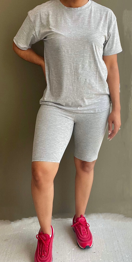 Two-Piece Biker Short Set