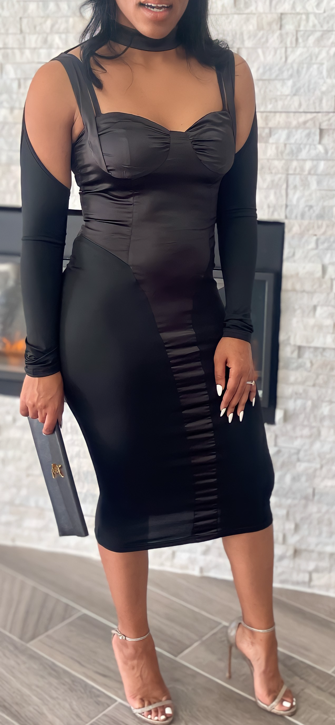 Off-Shoulder Bodycon Midi
