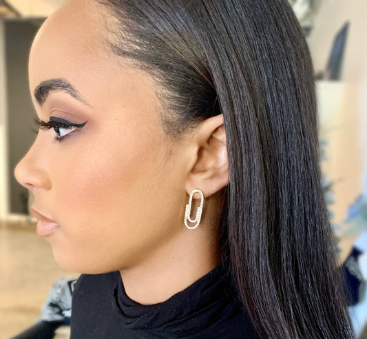 Rhinestone Paper Clip Studs