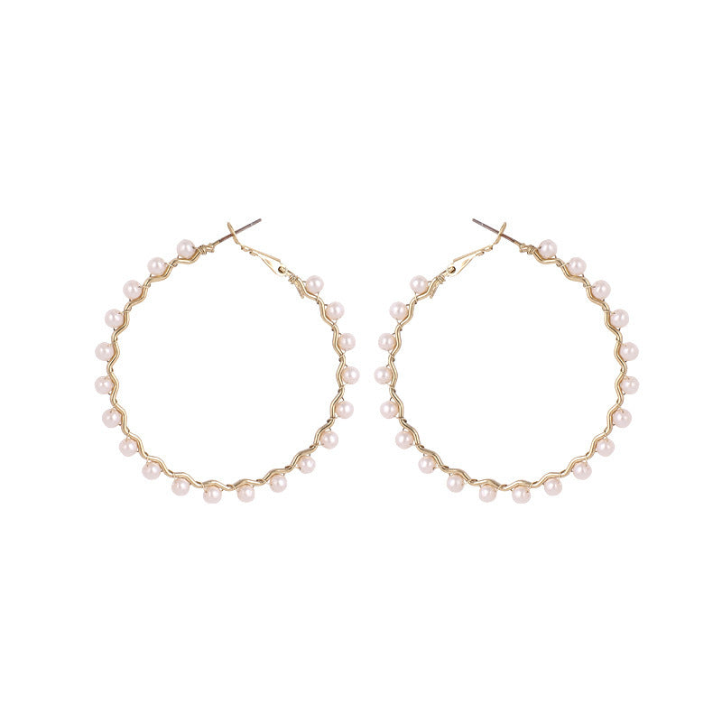 Small Pearl Hoops