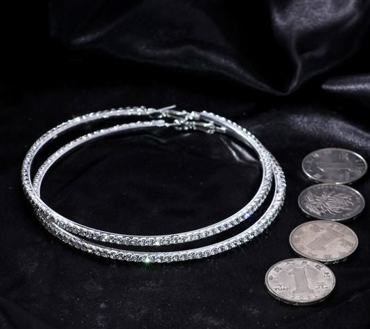 Hoop Rhinestone Earrings