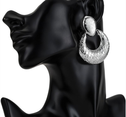 Round Silver Earrings