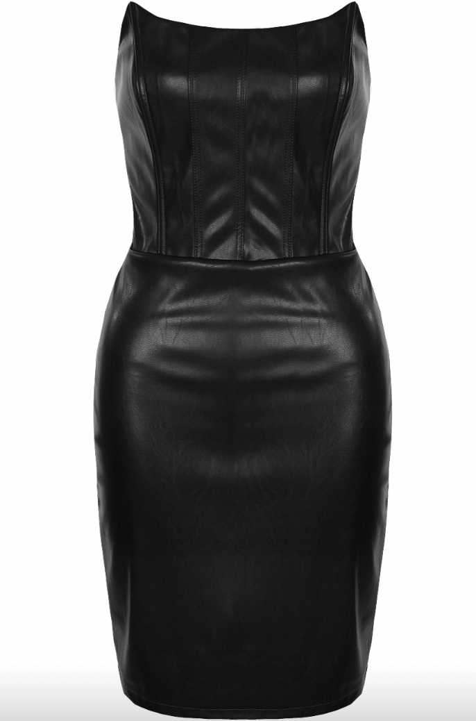 Faux Leather Bandeau Dress Faux Leather Bandeau Dress