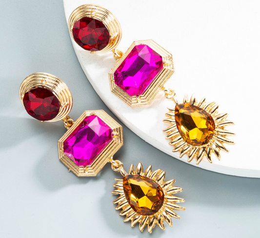 Retro Color Diamond (Burgundy, Pink, Pumpkin)