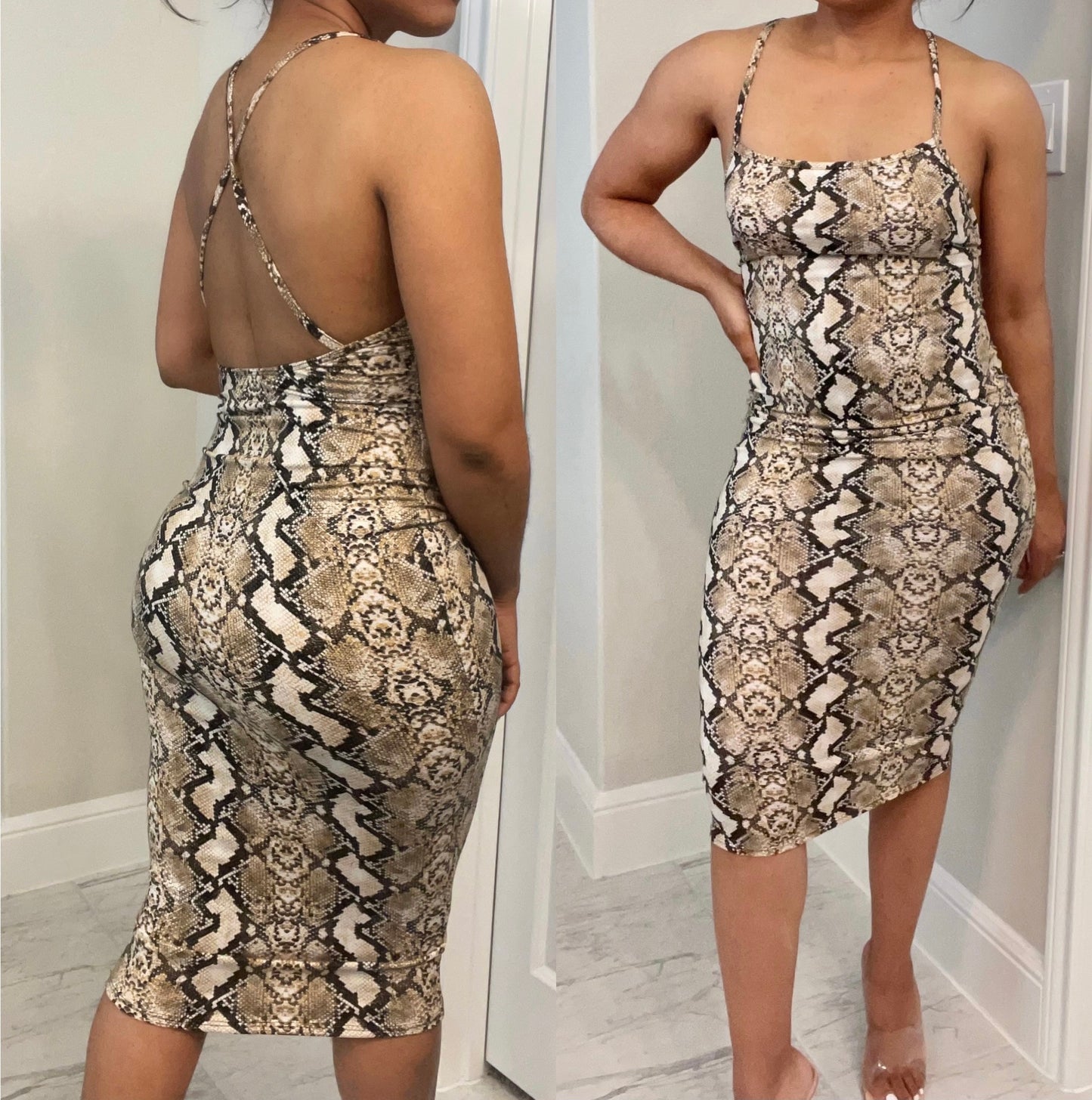 Snake Print Midi