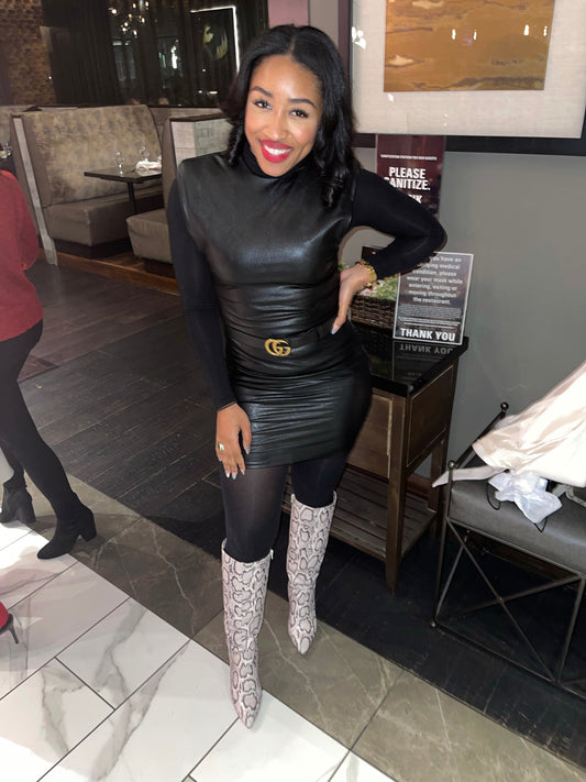 Mini Black Faux Leather