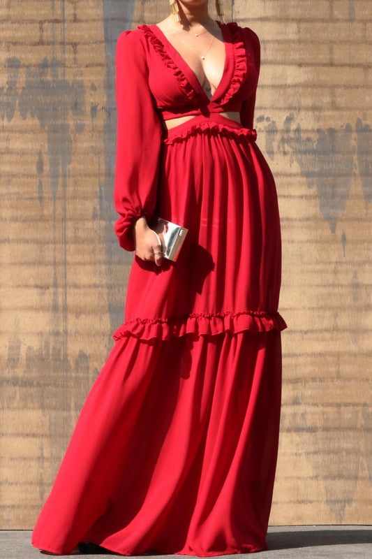 Backless Red Maxi