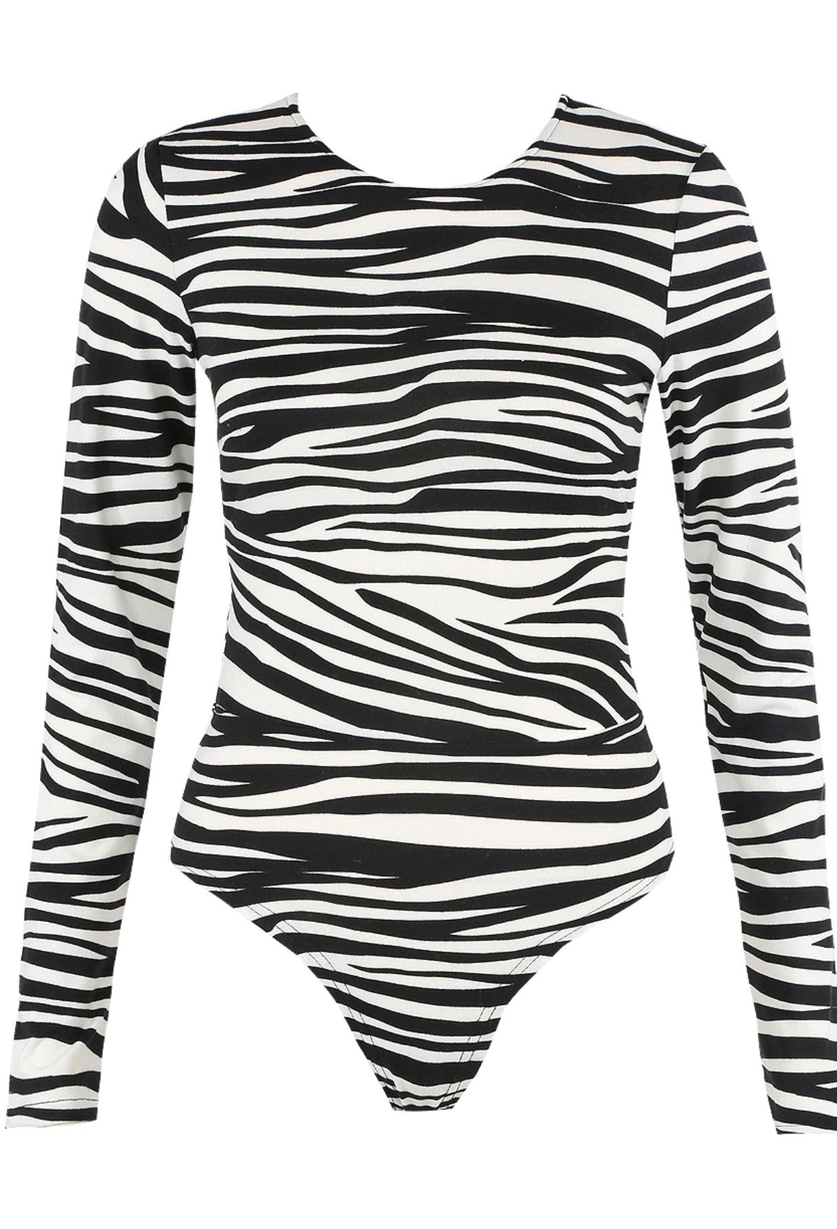 Zebra Print Backless Bodysuit